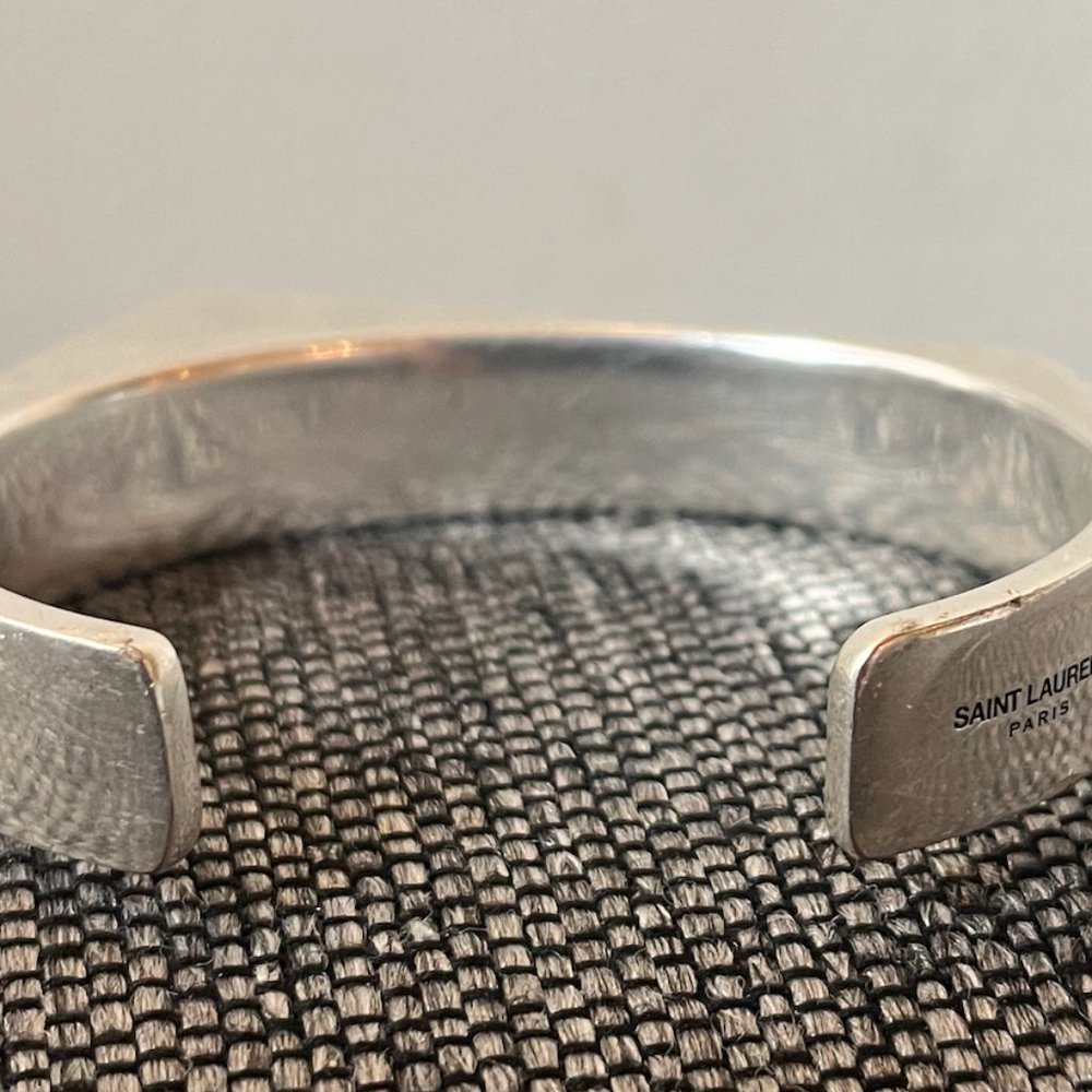 Good Condition Saint Laurent Oxidized Silver Bracelet - Picture 4 of 4